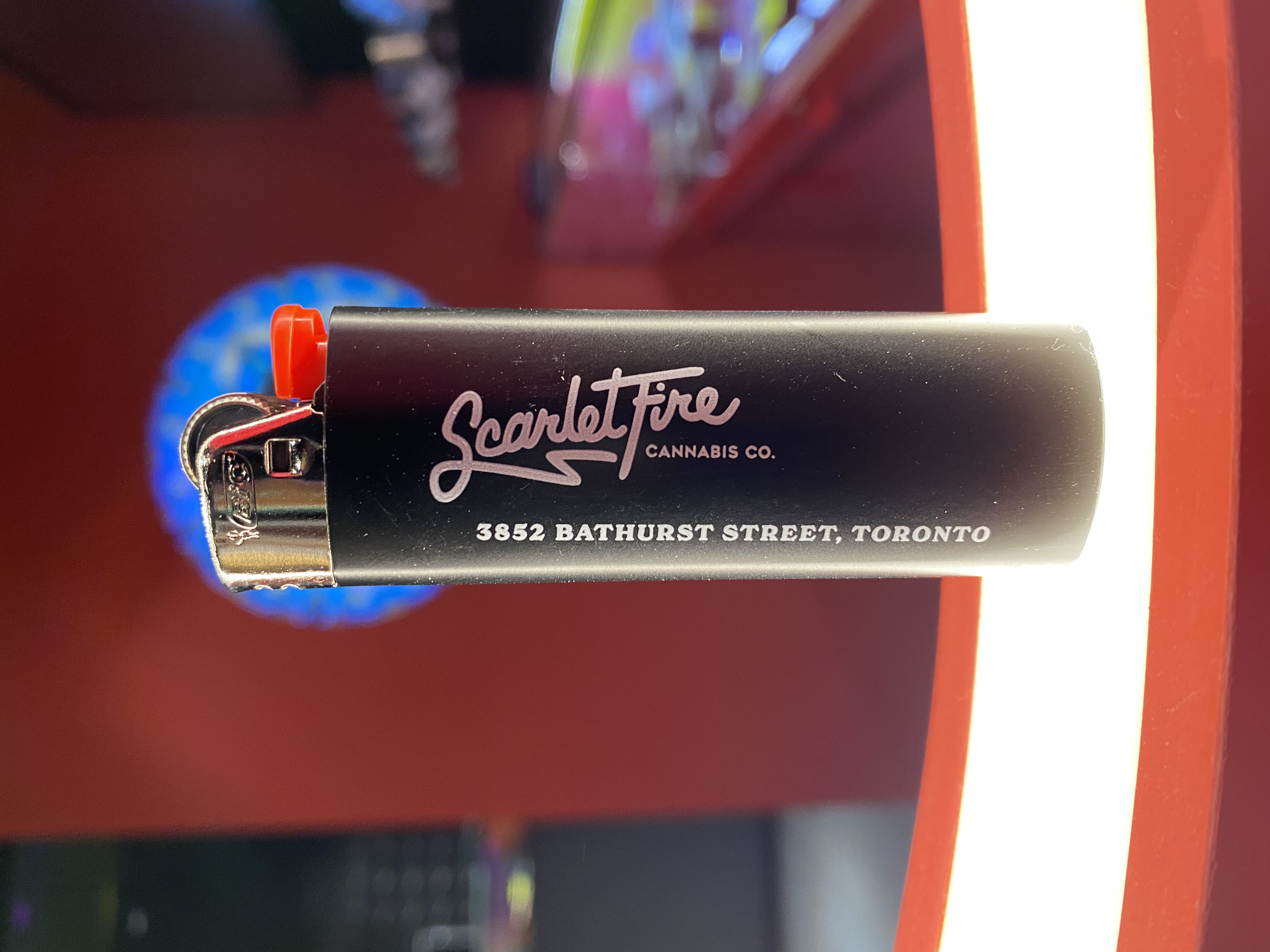 Scarlet Fire Black Bic Lighter