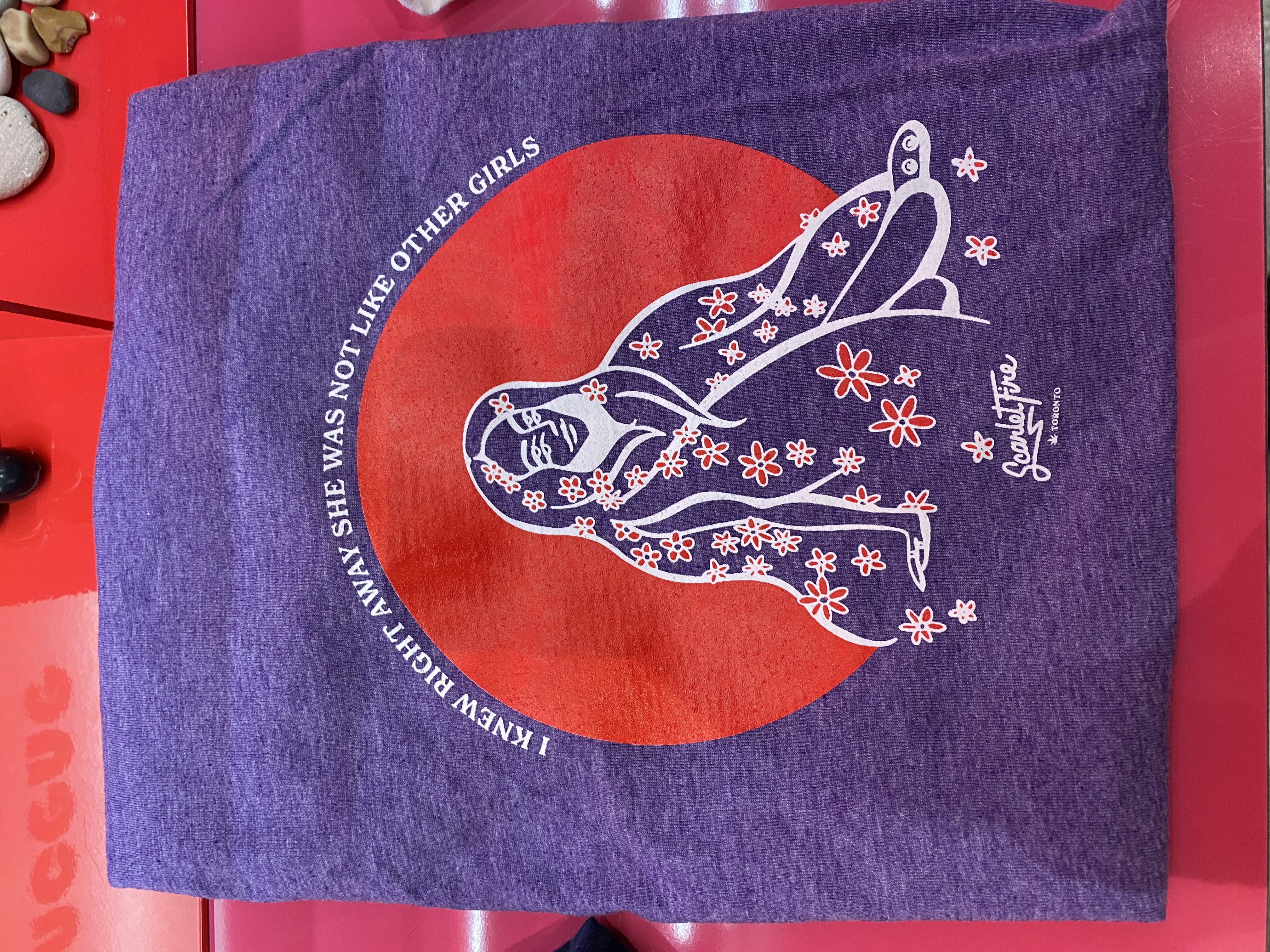 Fire TShirt Begonias Girl  Heather Purple Ladies