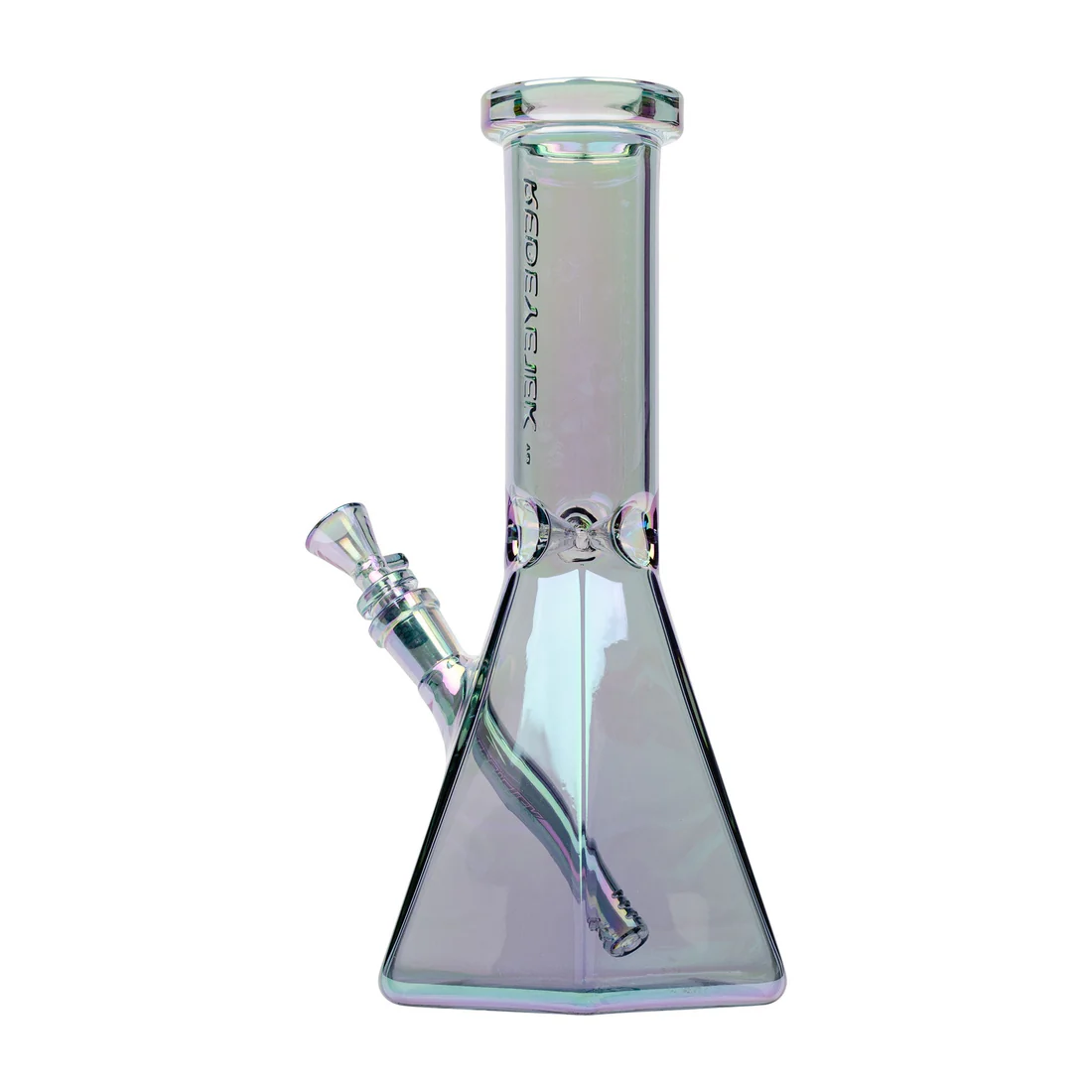 12" Metallic Terminator Finish Hex Base Beaker Metallic Green