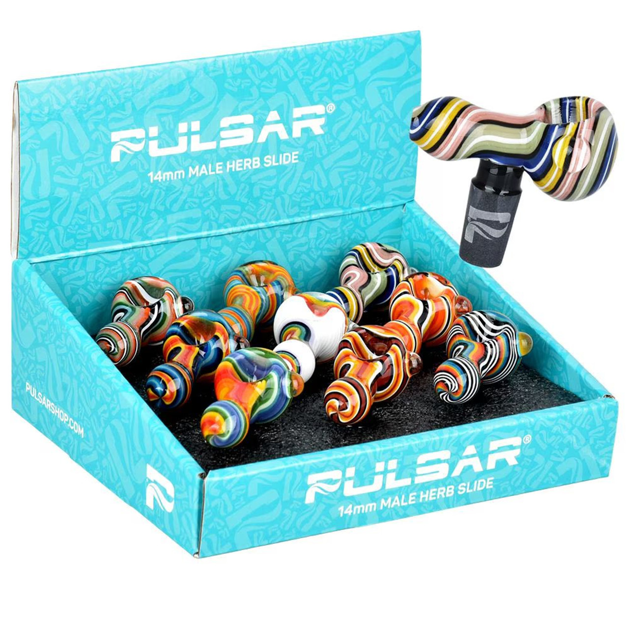 Product image Pulsar Wig Wag Spoon Pipe Herb Slide - 14mm M / Assorted Colors 1