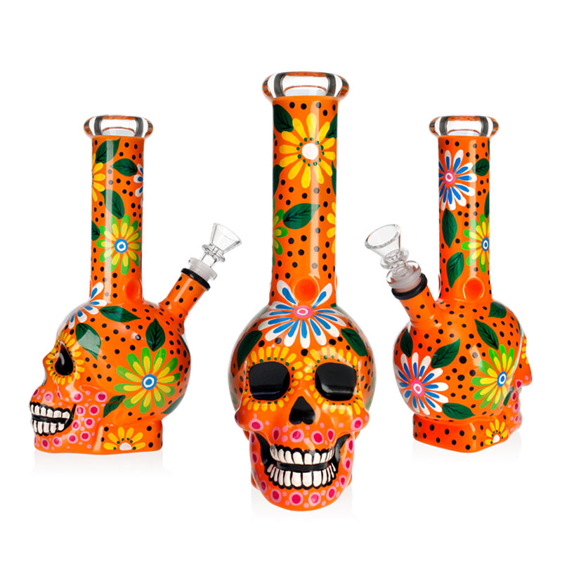 Product image 10" Marley Floral Fiesta Skull Bong	 1