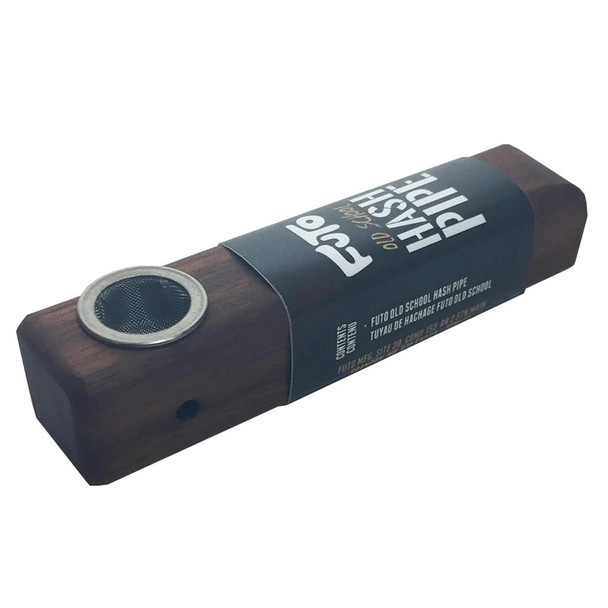 Product image Futo Old School Hash Pipe with Basket Screen - Walnut 1